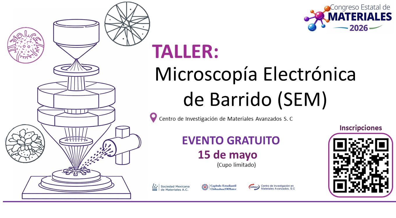 Cartel del taller de Microscopía Electrónica de Barrido SEM