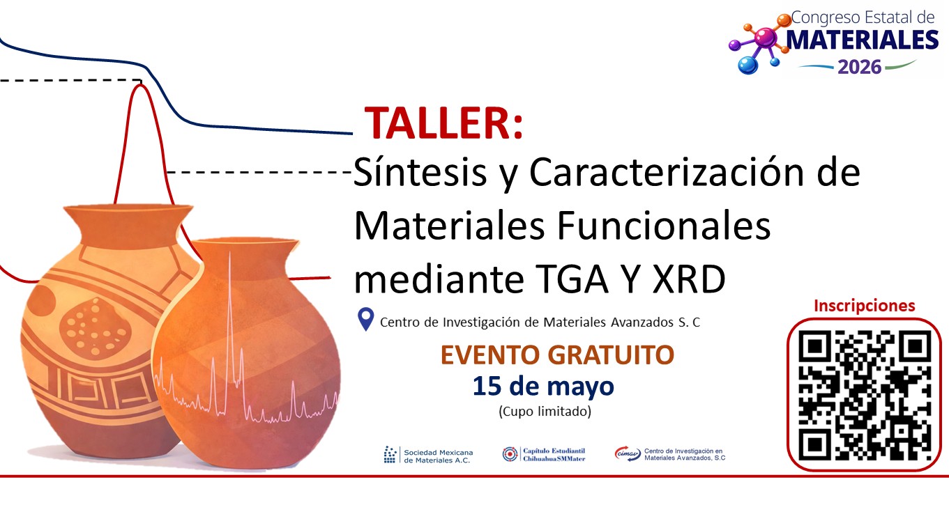 Cartel del taller de Síntesis y caracterización de materiales funcionales mediante TGA y XRD