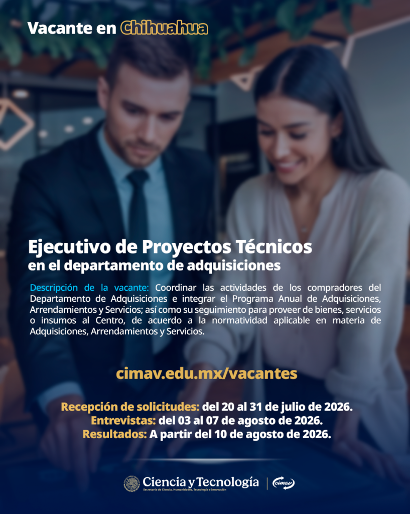 Vacante: Ejecutivo de proyectos técnicos